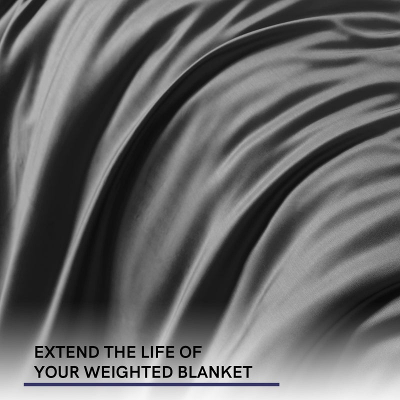 YnM Exclusive Cooling Duvet Cover for Weighted Blankets with 16 Strings (Dark Grey, 60"x80") - Image 4